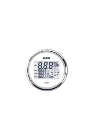 Ultima Occasione ECMS White Chrome contanodi GPS 12/24V, scala 0-999 nodi, IP67, ø 85 mm