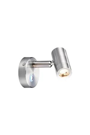 Spot LED orientabile Robo, alluminio nichelato, dimmer touch, 10-30V 1W Prezzo Conveniente
