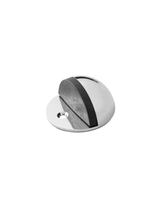 Fermaporta Stopper inox cromato con inserto in gomma, diametro 44 mm Offerta Limitata