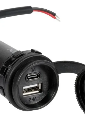 Presa stagna USB-A + USB+C con cappuccio Economico